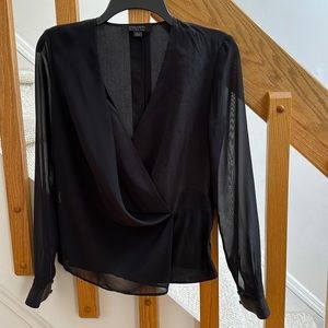 All saints blouse, long sleeve, size 0, I’m a size xs, it fits me, color black